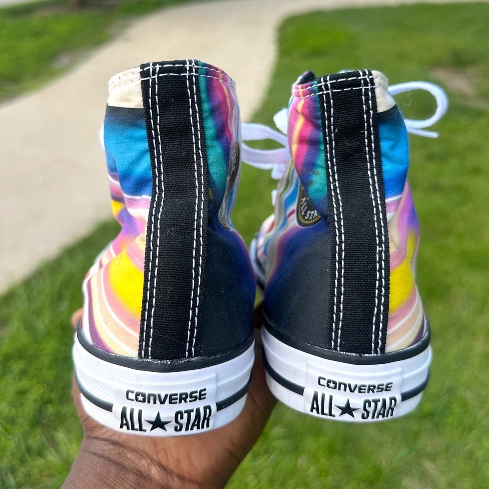 Converse Chuck Taylor All Star High Top Rainbow Stripe Big Kids Sneakers Size 5 - Picture 5 of 11